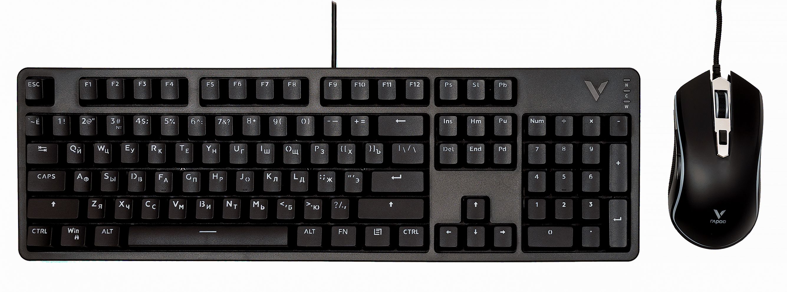

Клавиатура и мышь Rapoo V185S игровая механическая проводная , цвет - черный, V185S