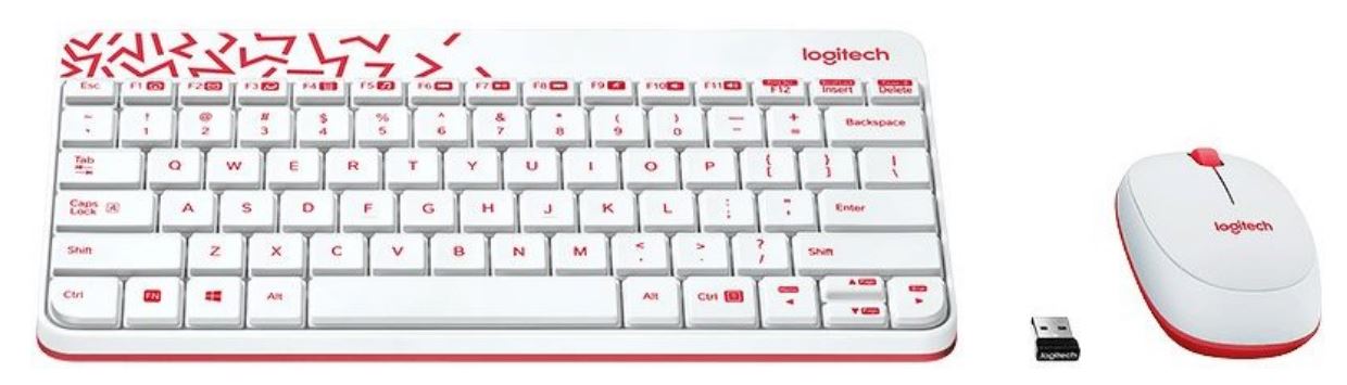 

Клавиатура и мышь Wireless Logitech MK240 920-008160 white/Red, MK240