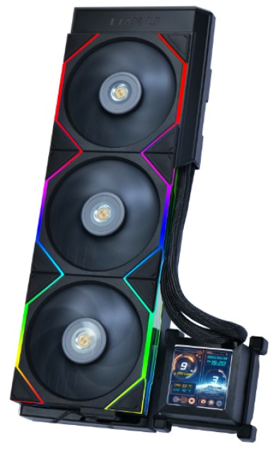 

Система охлаждения жидкостная Lian Li HydroShift LCD 360TL G89.GHSLCD36TB.R0 LGA1700/AM4/AM5 (black, 3*120mm, 200-2600RPM, 33dBa, 4-pin PWM), HydroShift LCD 360TL