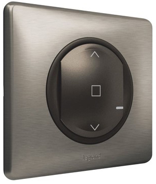 

Выключатель Legrand 064897 Celiane with NETATMO, беспроводной рольставней, графит, рамка вольфрам, 064897