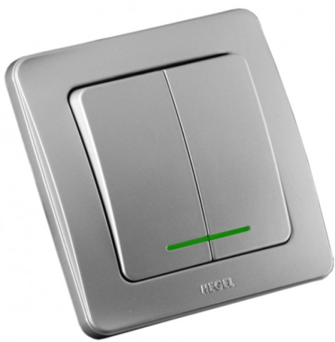 Изображение товара Выключатель двухклавишный HEGEL ВС16-352-06