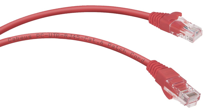 фото Кабель патч-корд U/UTP 6 кат. 1.5м  Cabeus PC-UTP-RJ45-Cat.6-1.5m-RD-LSZH