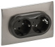 фото Розетка двухместная с заземлением  IEK SK-R21-16-K50-F