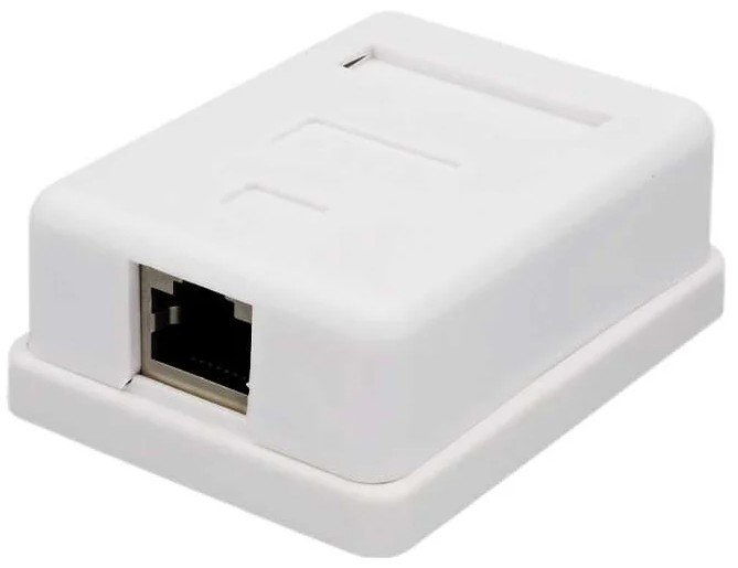 

Розетка настенная SUPRLAN 10-0354-1 накладная RJ45 1 кат.5E FTP белый, 10-0354-1
