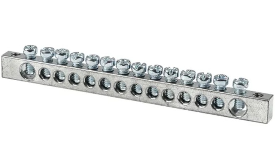 

Шина EKF sn1-63-14-k PEN "ноль-земля" (6x9мм) 14 отв. цинк крепеж по краям, sn1-63-14-k