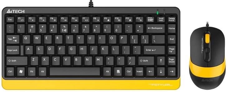 

Клавиатура и мышь A4Tech F1110 BUMBLEBEE цвет клав:черный и желтый, мыши: черный и желтый, USB, 1919, F1110 BUMBLEBEE
