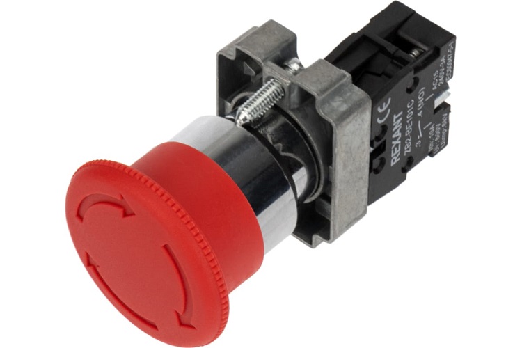 

Кнопка Rexant 36-5544 XB2-BS поворотная красная грибок NC, 36-5544