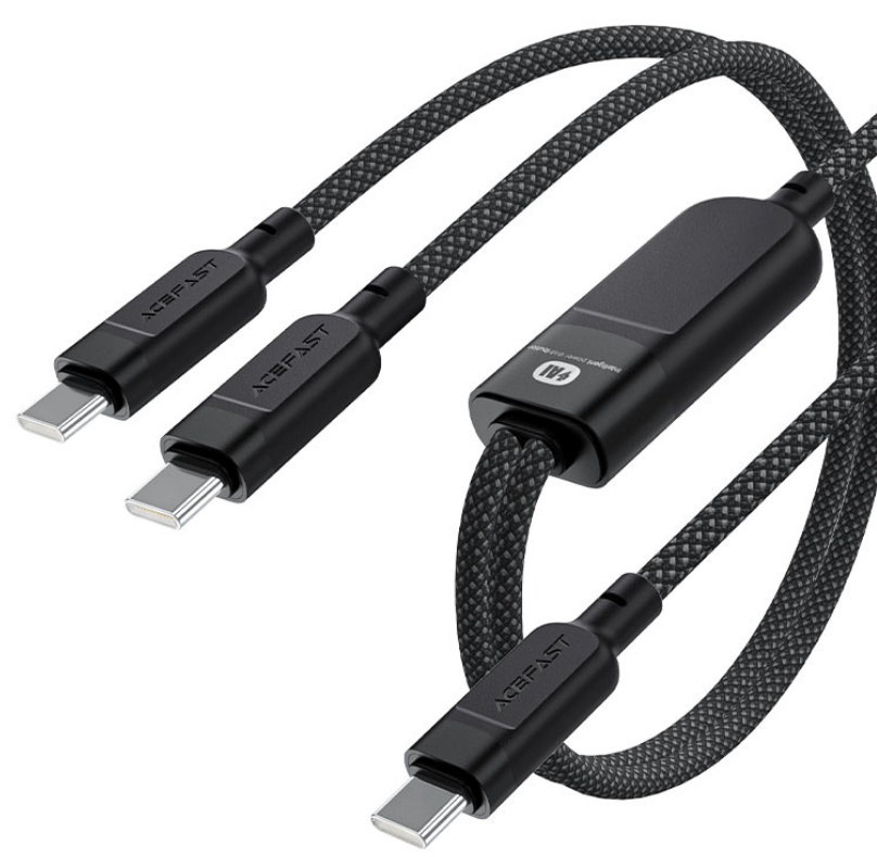 

Кабель ACEFAST C5-11 зарядный USB-C 2-in-1 100W USB-C to 2xUSB-C 100W Charging Data Cable. Длина: 0.8м/0,4м. Цвет: черный, C5-11
