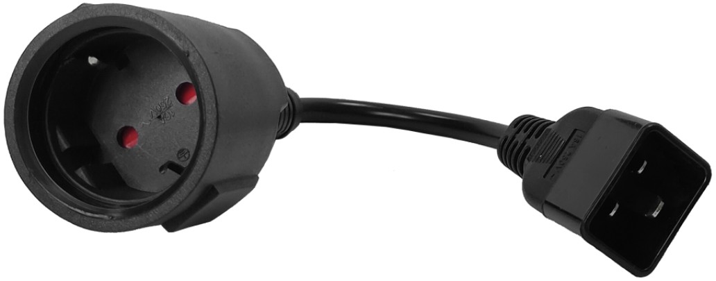 

Кабель питания Lanmaster LAN-PPS/20-0.2-BK переходной, вилка C20 - розетка Schuko, 3х1.5, 220В, 16А, черный, 0.2 метра, LAN-PPS/20-0.2-BK