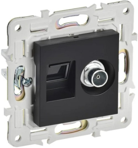 Изображение товара Мультимедийная комбинированная розетка IEK SK-AK20-2-K02 для TV и RJ45