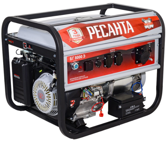 Изображение товара Генератор Ресанта БГ 8000 Э бензиновая электростанция 7 кВт