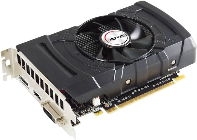 

Видеокарта PCI-E Afox Radeon RX 550 AFRX550-4096D5H3 4GB GDDR5 128bit 14nm 1090/6000MHz DP/DVI-D/HDMI RTL, Radeon RX 550