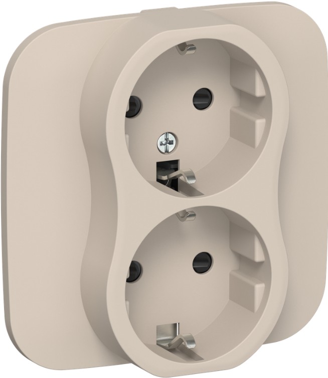 

Розетка двухместная с заземлением IEK FI-R24A-16-1-K88 FLITE с защитными шторками безвинтовое крепление 16А РСш12-1-А-ФлЛ льняной, FI-R24A-16-1-K88