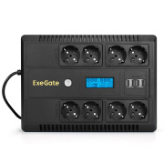фото Источник бесперебойного питания Exegate NEO Smart LHB-850.LCD.AVR.8SH.CH.RJ.USB