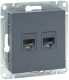 фото Розетка компьютерная двойная EKF UP1-SOG-2RJ45-5