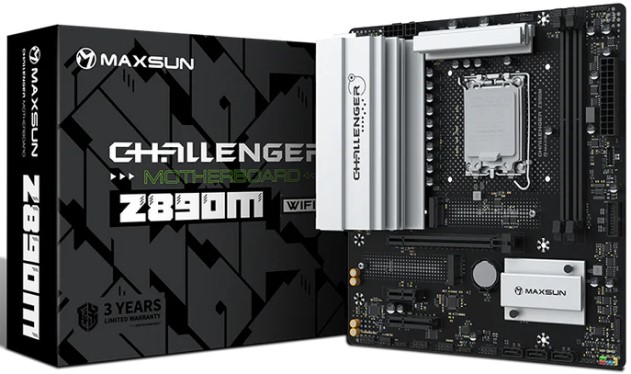 

Материнская плата mATX MAXSUN MS-Challenger Z890M WIFI (LGA1851, Z890, 2*DDR5, 3*SATA, 2*M.2, WiFi, BT, USB 3.2, USB 2.0, USB Type-C, PCIe, HDMI, DP), MS-Challenger Z890M WIFI
