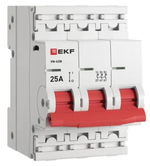 

Рубильник EKF S63325 3P 25А ВН-63N PROxima, S63325