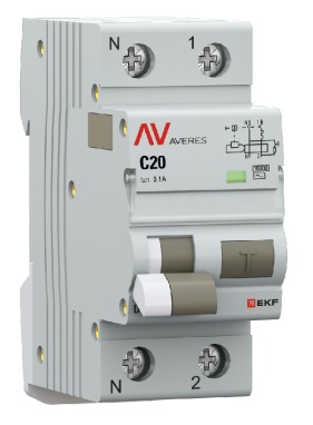 

Автомат дифференциальный EKF rcbo10-1pn-20C-100-ac-av DVA-10 1P+N 20А (C) 100мА (AC) 10кА AVERES, rcbo10-1pn-20C-100-ac-av