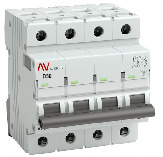 

Автоматический выключатель EKF mcb10-4-50D-av AV-10 4P 50A (D) 10kA AVERES, mcb10-4-50D-av