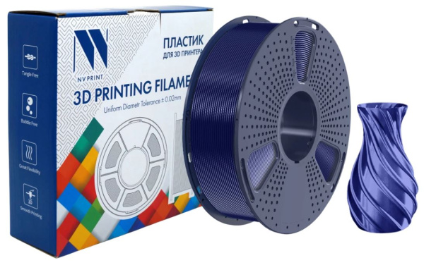 Изображение товара Пластик NVP NV-3D-TPU-SILK-DARK-BLUE для 3D печати 1.75 мм