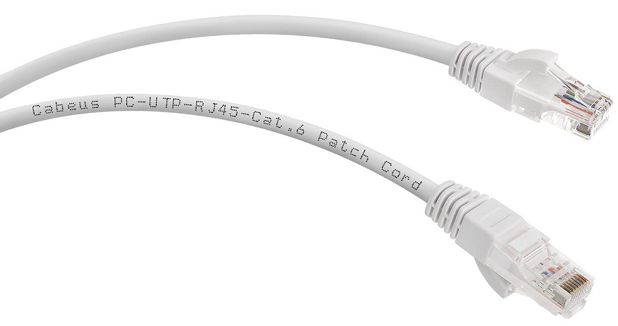 фото Кабель патч-корд U/UTP 6 кат. 0.5м  Cabeus PC-UTP-RJ45-Cat.6-0.5m-WH-LSZH