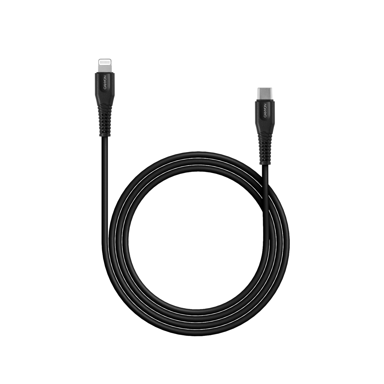 

Кабель интерфейсный Canyon MFI-4 CNS-MFIC4B USB Type-C/Lightning, 1.2m, black, MFI-4
