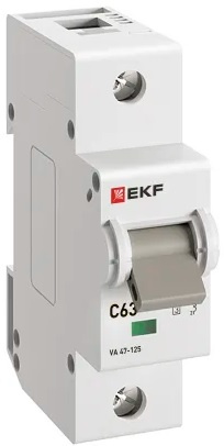 Изображение товара Автоматический выключатель EKF mcb47125-1-63C 63 А IP20 PROxima