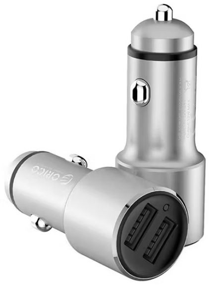 

Зарядное устройство автомобильное Orico ORICO-UPJ-2U-SV-BP 2 порта USB-A, 10,5 Вт, серебристый, ORICO-UPJ-2U-SV-BP