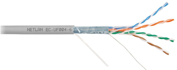 Изображение товара Кабель витая пара F/UTP 6 кат. 4 пары Netlan EC-UF004-6-PVC-GY