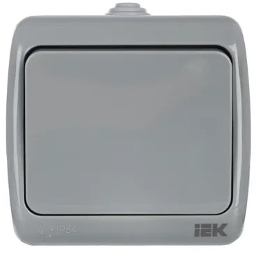 

Выключатель IEK EVA10-K03-10-54 1-кл. 1п ОП Aquatic 10А IP54 ВС-20-1-0-А серый, EVA10-K03-10-54