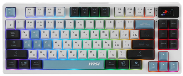 Изображение товара Беспроводная механическая клавиатура MSI FORGE GK600 TKL RGB с дисплеем 2.4 ГГц Bluetooth