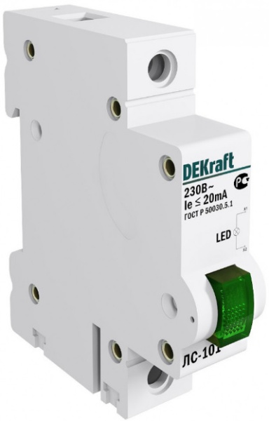 Изображение товара Сигнальная лампа DEKraft 18004DEK для индикации состояния цепи 220В