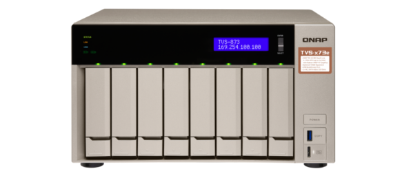 

Сетевой RAID-накопитель QNAP TVS-873e-8G NAS, 8-tray w/o HDD, 2xM.2 SSD Slot, 2xHDMI-port. Quad-сore AMD quad-core 2.1 GHz up to 3.4 GHz , 8GB DDR4 (2, TVS-873e-8G