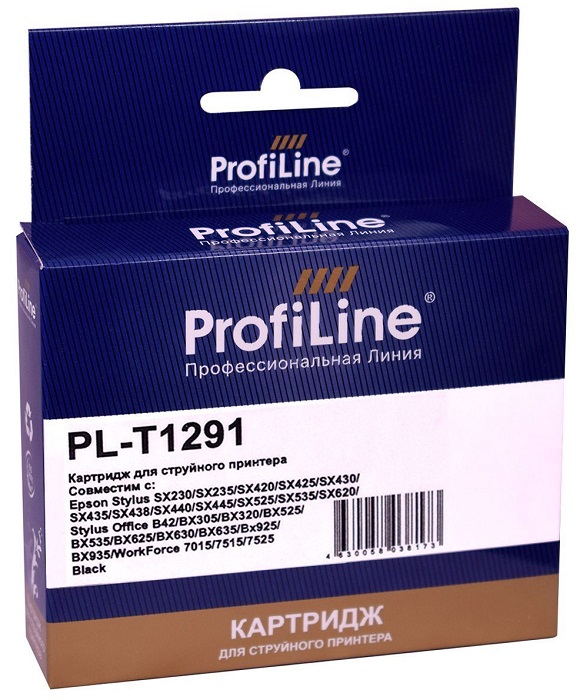 

Картридж ProfiLine PL_T1291_BK струйный для принтеров Epson Stylus SX230/SX235/SX420/SX425/SX430/SX435/SX438/SX440/SX445/SX525/SX535/SX620/Stylus Offi, PL_T1291_BK