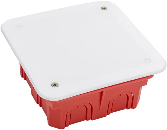 

Коробка распределительная HEGEL КР1101-И скрытая проводка для скрытая проводкалошн стен 102х102х50мм с крышкой 10 выводов IP20, КР1101-И