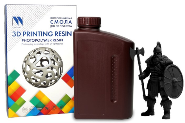 Изображение товара Фотополимерная смола NVP NV‑3D‑14K‑STD‑RESIN‑BLACK для 3D-печати высокая детализация