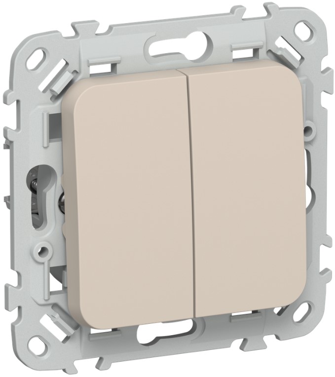 

Выключатель двухклавишный IEK FI-V20-0-10-1-K88 FLITE 10А ВС12-1-0-ФлЛ льняной, FI-V20-0-10-1-K88