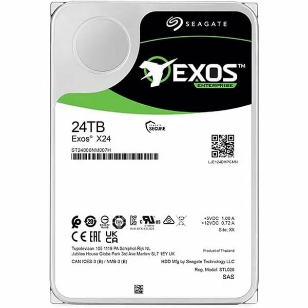 

Жесткий диск 24TB SAS 12Gb/s Seagate ST24000NM007H 3.5" Exos X24 7200 rpm, 512 MB, ST24000NM007H
