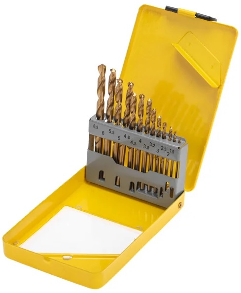 

Набор сверл KRANZ KR-91-0633 по металлу, 1,5-6,5мм (через 0,5мм, 3,2мм, 4,8мм), НSS, ТИТАН, цилиндрический хвостовик, металлический кейс, 13 шт., KR-91-0633