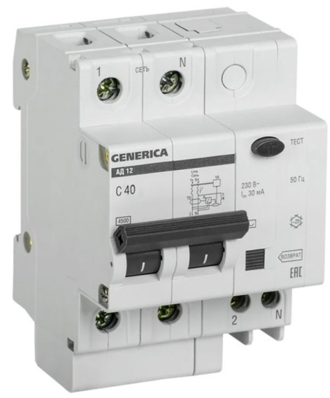 Изображение товара Автомат дифференциальный GENERICA MAD15-2-040-C-030