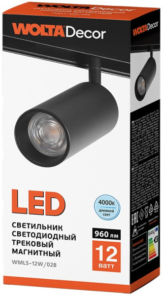 фото Светильник светодиодный WOLTA WMLS-12W/02B в Красноярске