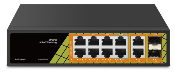 Изображение товара Коммутатор Tantos TSn-8GP12G2S2 для корпоративных сетей и видеонаблюдения