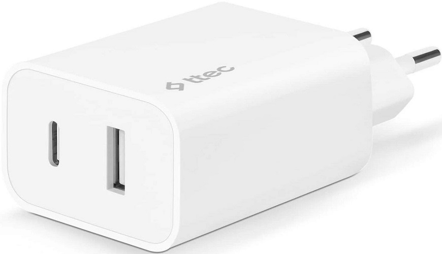 

Зарядное устройство сетевое TTEC 2SCS24B SmartCharger Duo 30WPD Travel USB-C+USB-A. Цвет: белый, 2SCS24B