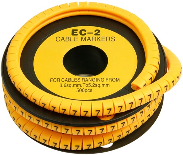 

Маркер на кабель Cabeus EC-2-7 д.7.4мм, цифра 7, EC-2-7