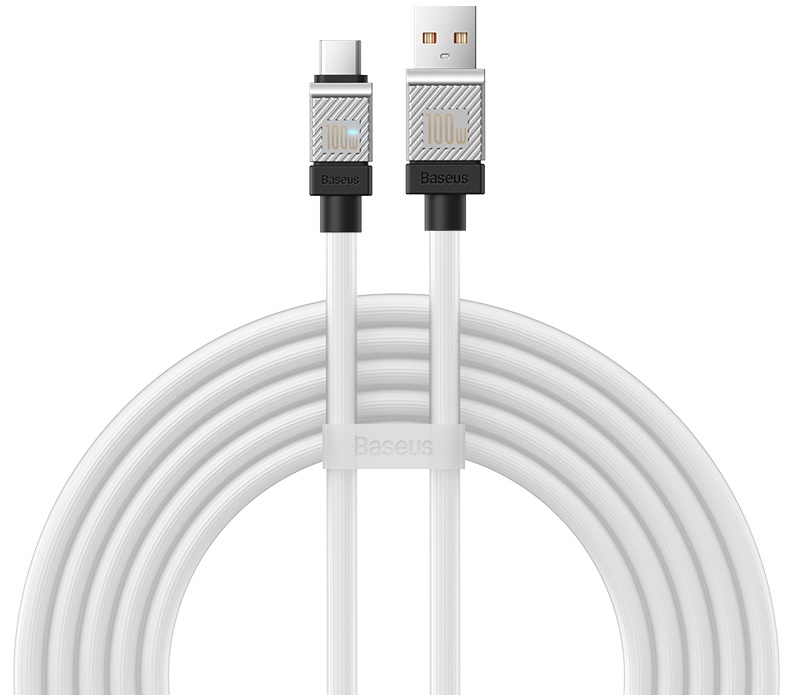 

Кабель интерфейсный Baseus CAKW000702 CoolPlay Series Fast Charging USB to Type-C 100W 2m White (мощность: 100 Вт, передача данных: 480 Мбит/с, отделк, CAKW000702