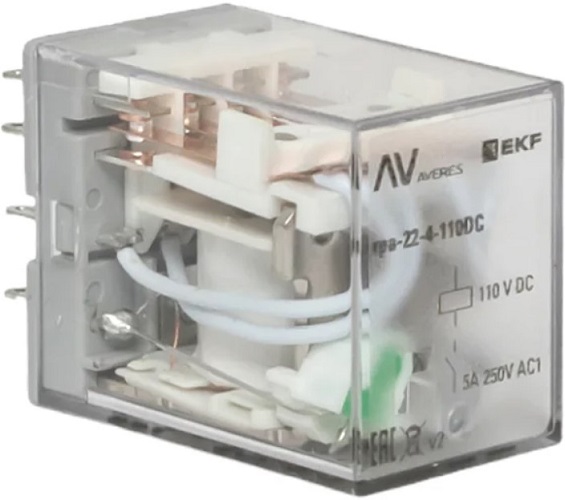 

Реле промежуточное EKF rpa-22-4-110DC RPA 22/4 5A 110В DC, rpa-22-4-110DC