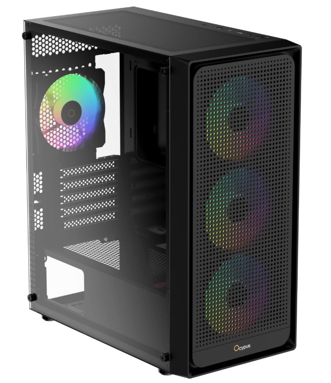 

Корпус mATX Ocypus Gamma C50 BK без БП, боковая панель из закалённого стекла, USB 3.2, Gamma C50 BK