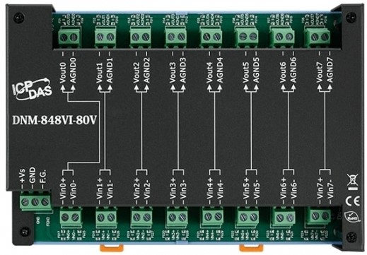 

Плата ICP DAS DN-848VI-80V CR 8-channel voltage input attenuator with channel to channel isolation (RoHS), DN-848VI-80V CR