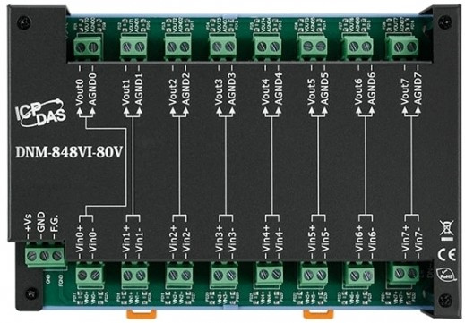 Изображение товара ICP DAS DN-848VI-80V CR 8-канальный аттенюатор входного напряжения для автоматизации