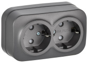 фото Розетка двухместная с заземлением  IEK ERH24-K46M-16